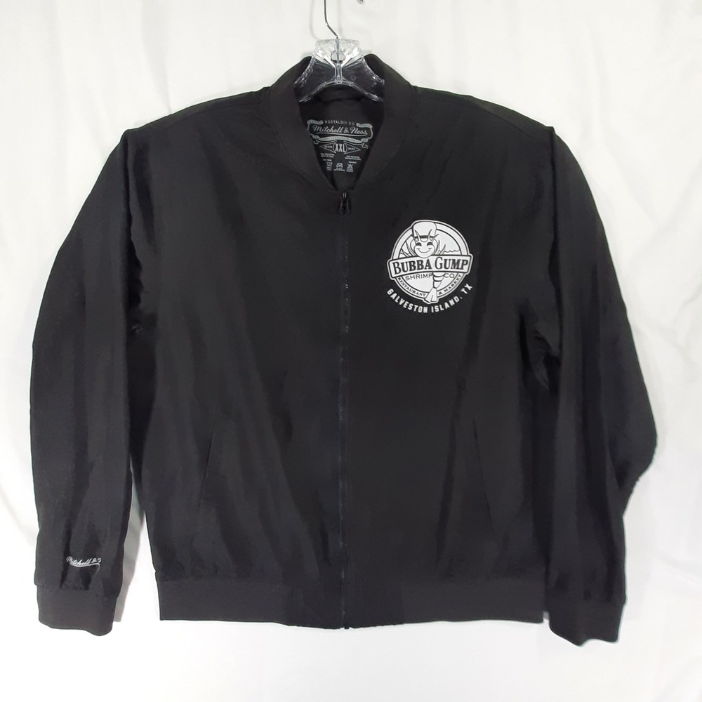 Mitchell & Ness Bubba Gump Shrimp Co Jacket Mens XXL Black Bomber Windbreaker